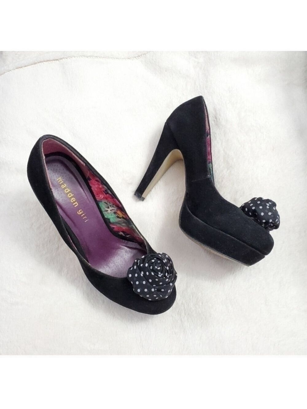 Madden Girl Black Floral Pumps Size 36.5